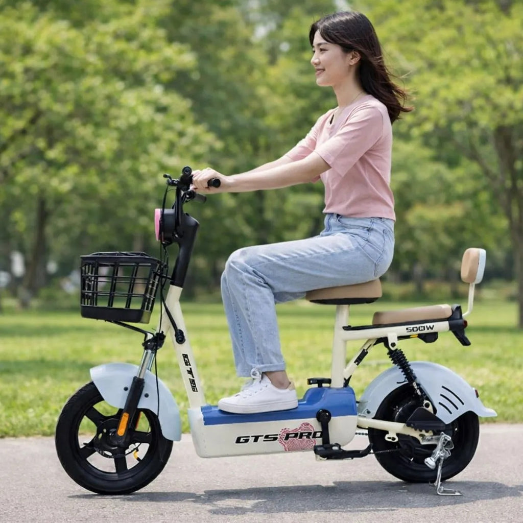 Bicicleta Elétrica Gts 500w Não Precisa De Cnh Branco/azul Branco/azul