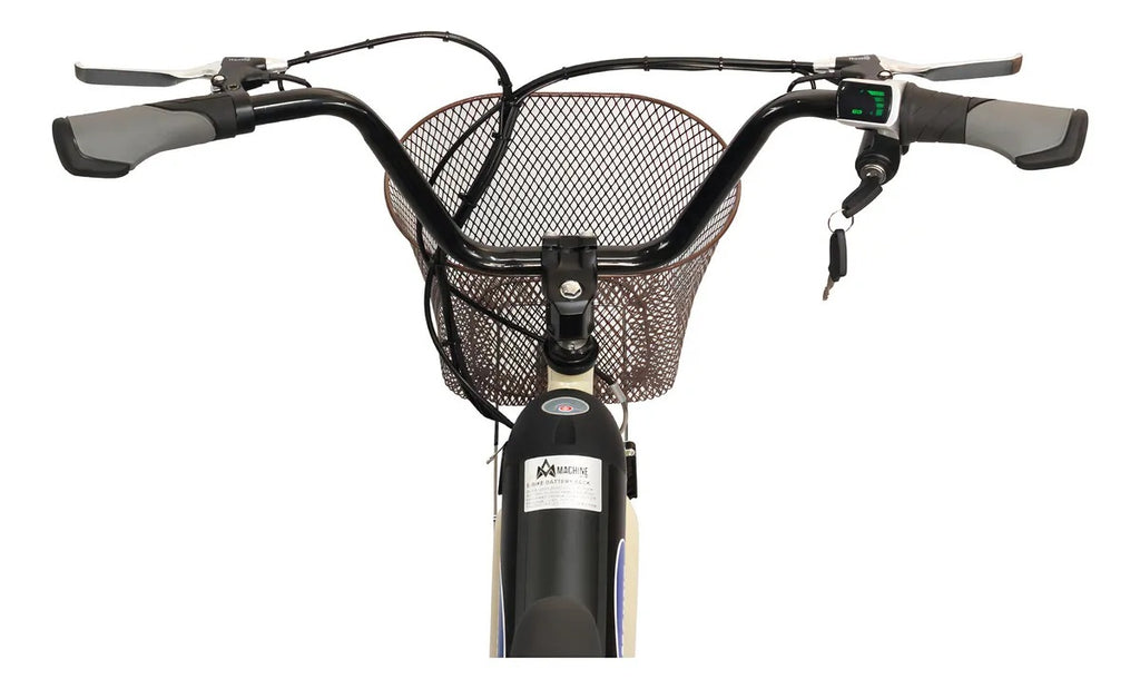 Bicicleta Elétrica Retrô Lithium 350W Creme