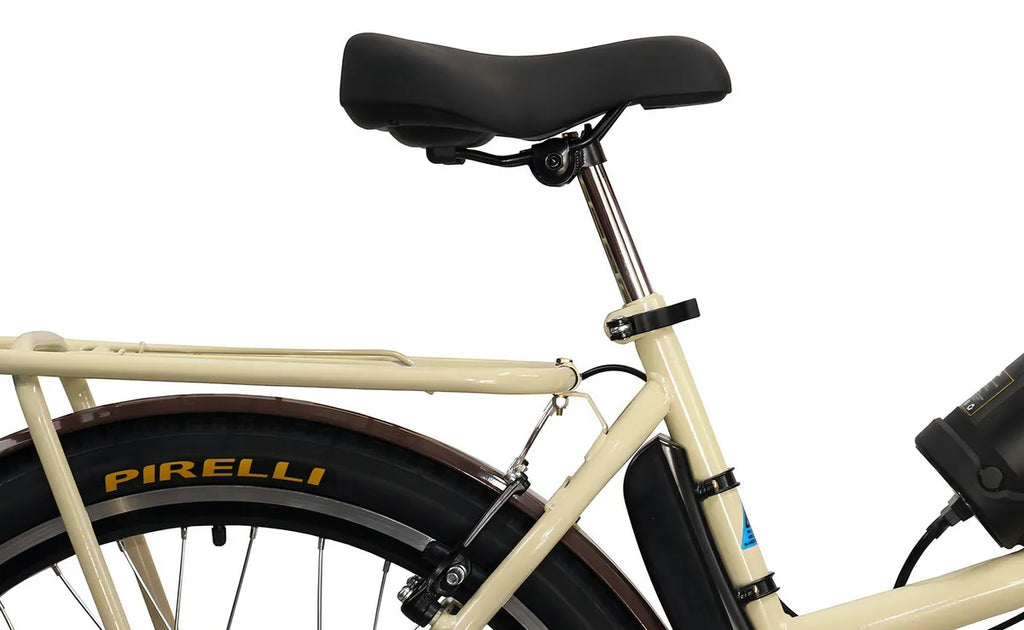 Bicicleta Elétrica Retrô Lithium 350W Creme