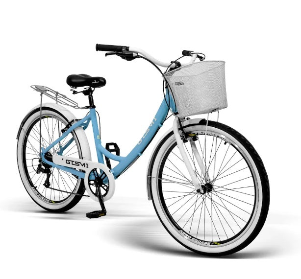 Bicicleta Feminina 26 GTS M1 Freio V-Brake 7v TSI7 KS Retrô