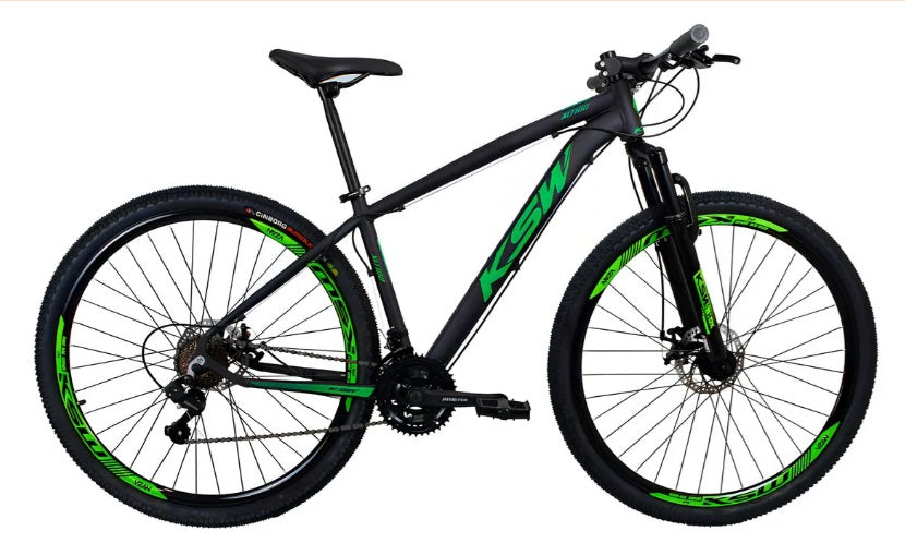 Bicicleta Alumínio Aro 29 Ksw 24v Freio Disco Xlt Cor Branco , preto e ver , azul ou cinza  Tamanho Do Quadro 19
