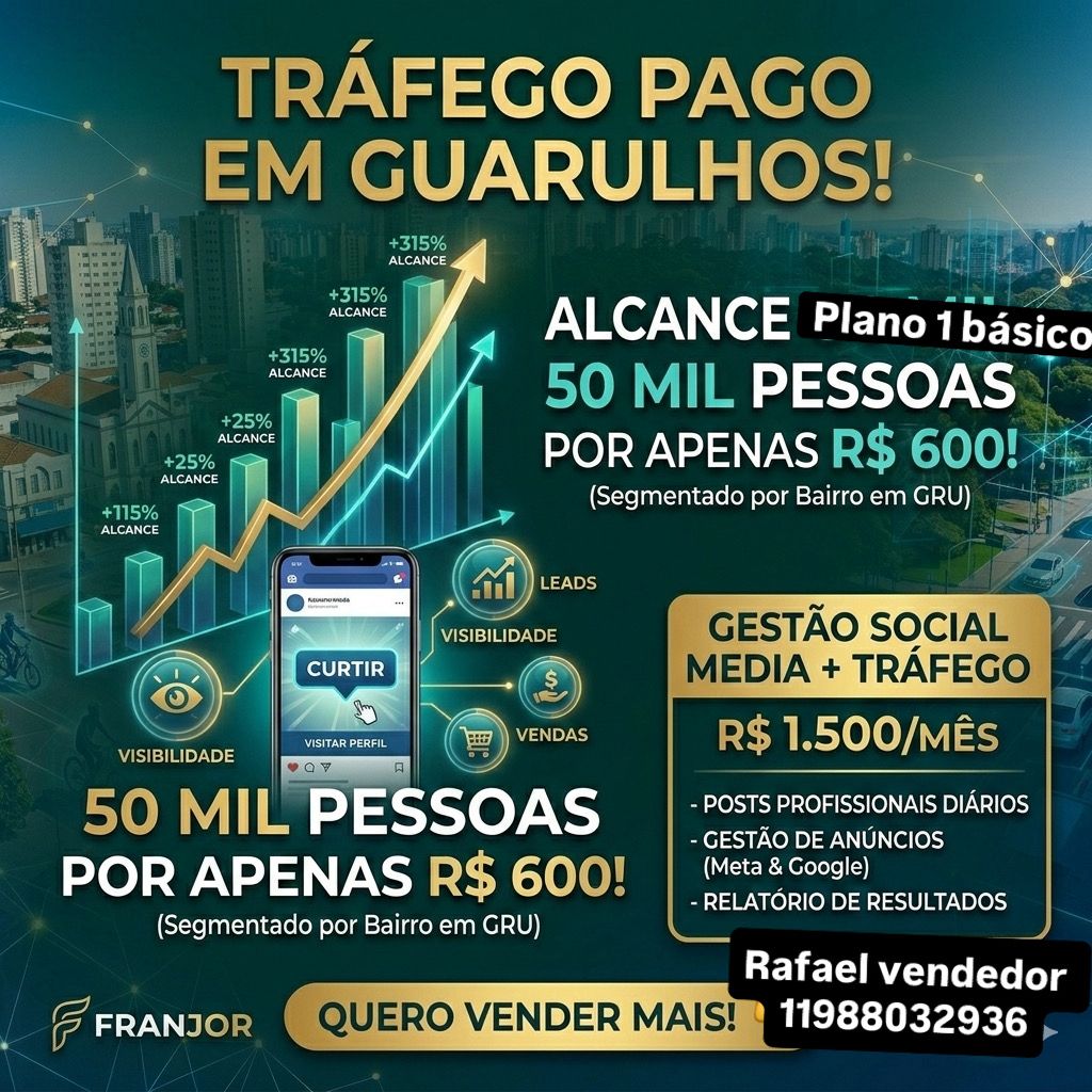 gestão de mídias sociais para comercio local trafego pago meta 50 k de alcance em 30 dias